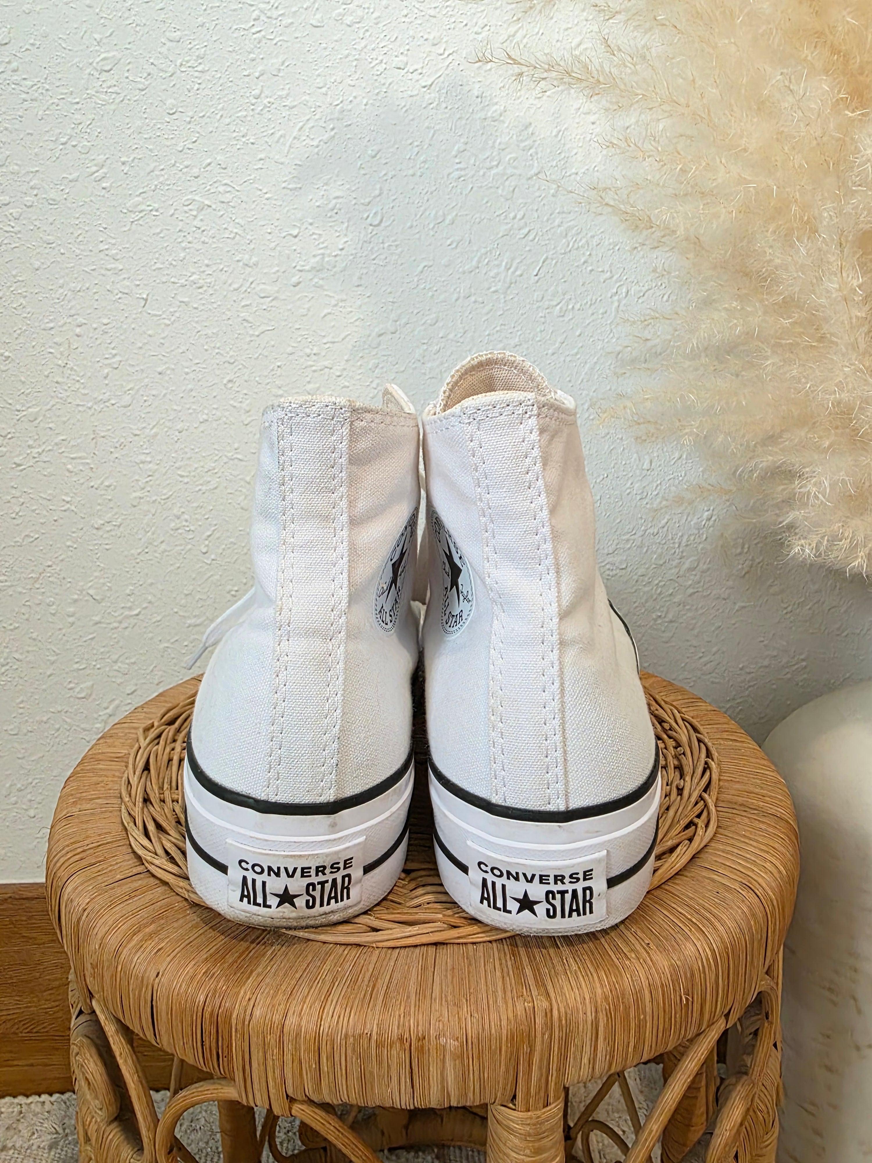 Converse White Platform Sneakers (8.5)