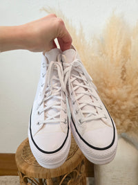 Converse White Platform Sneakers (8.5)