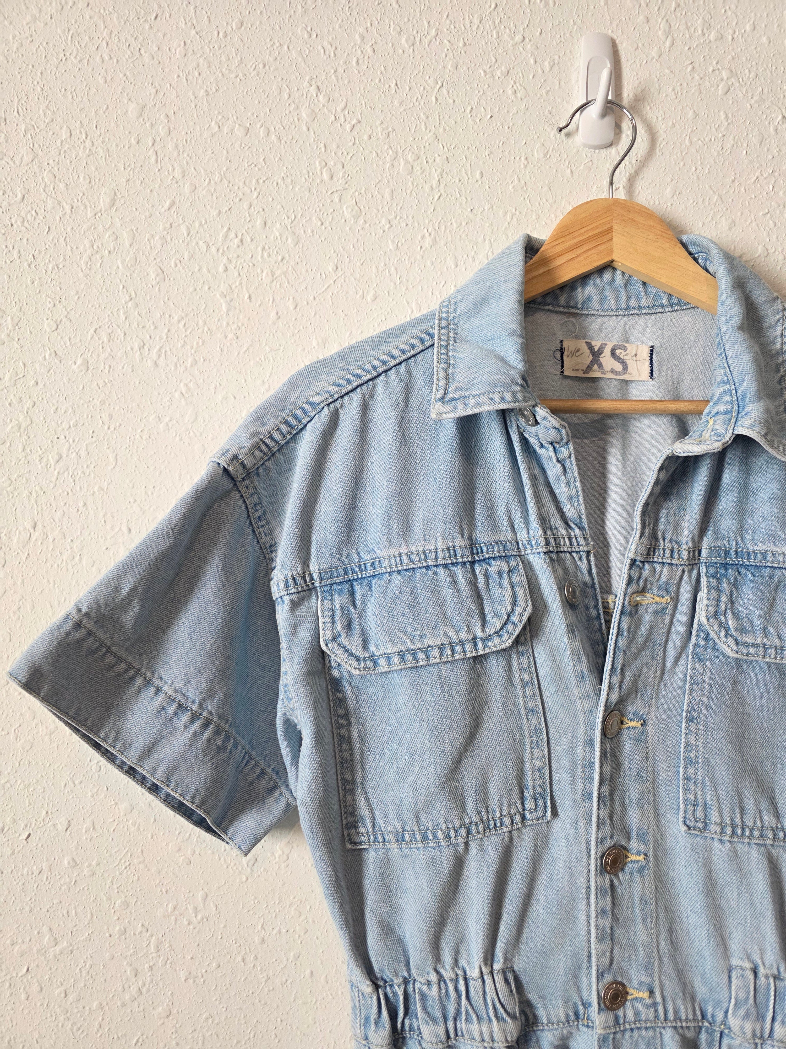 Free People Denim Jumpsuit (XS)