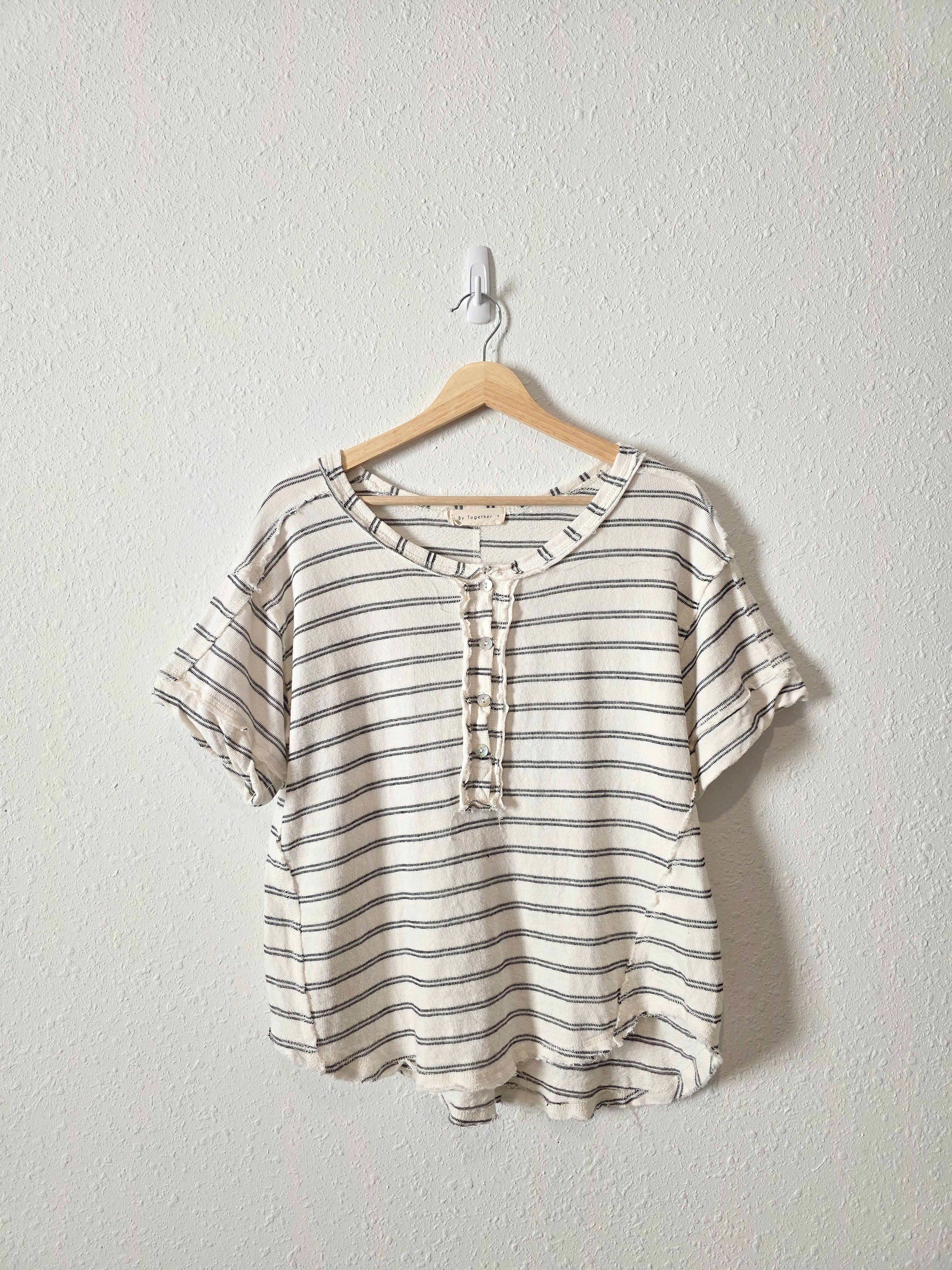 By Together Striped Henley Tee (S)