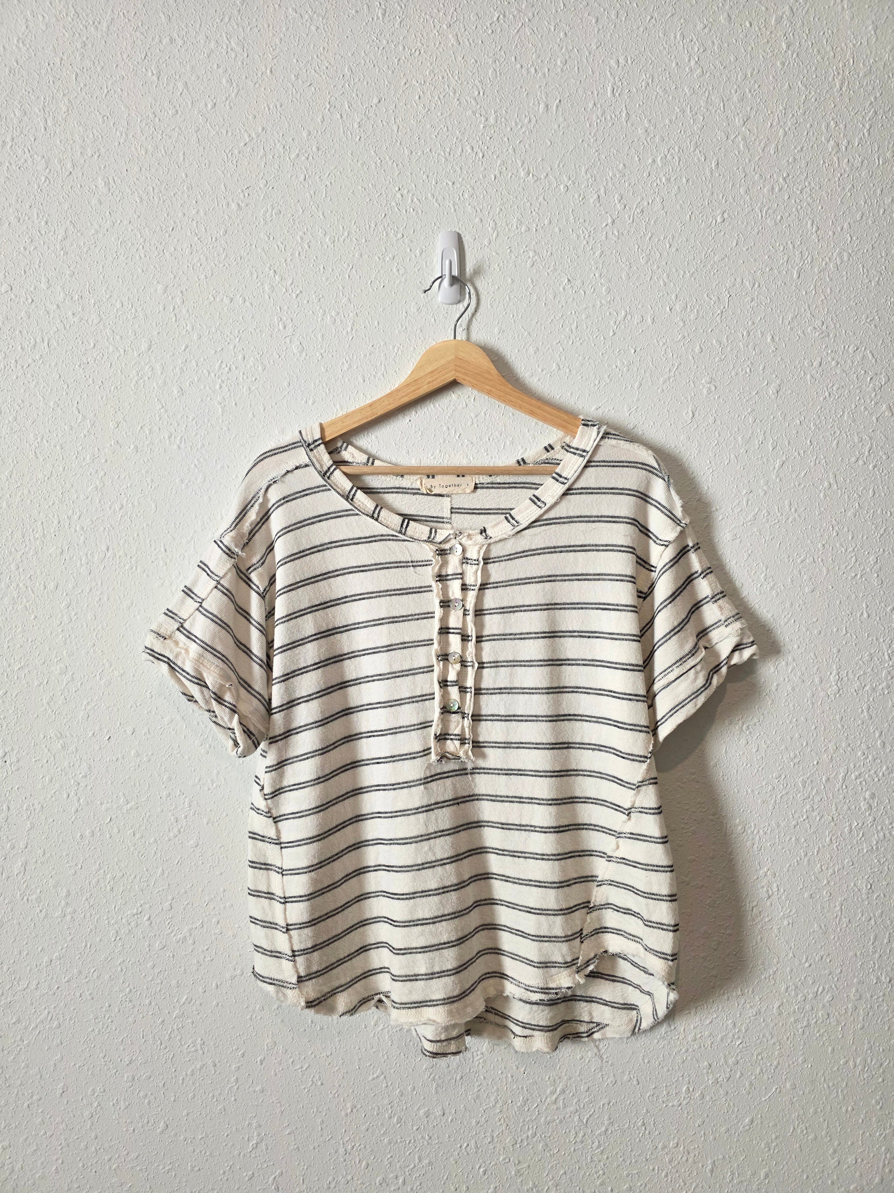 By Together Striped Henley Tee (S)