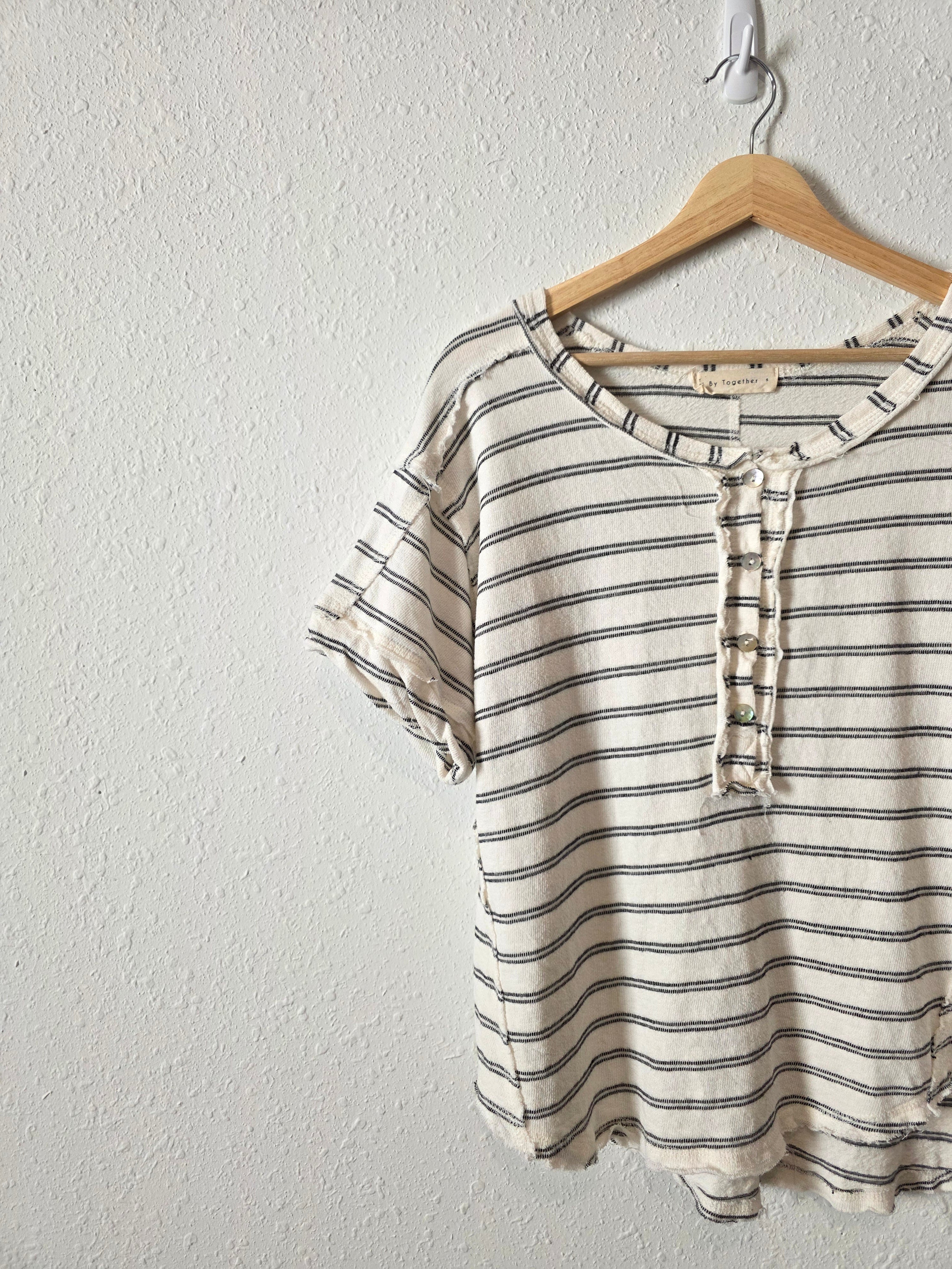 By Together Striped Henley Tee (S)