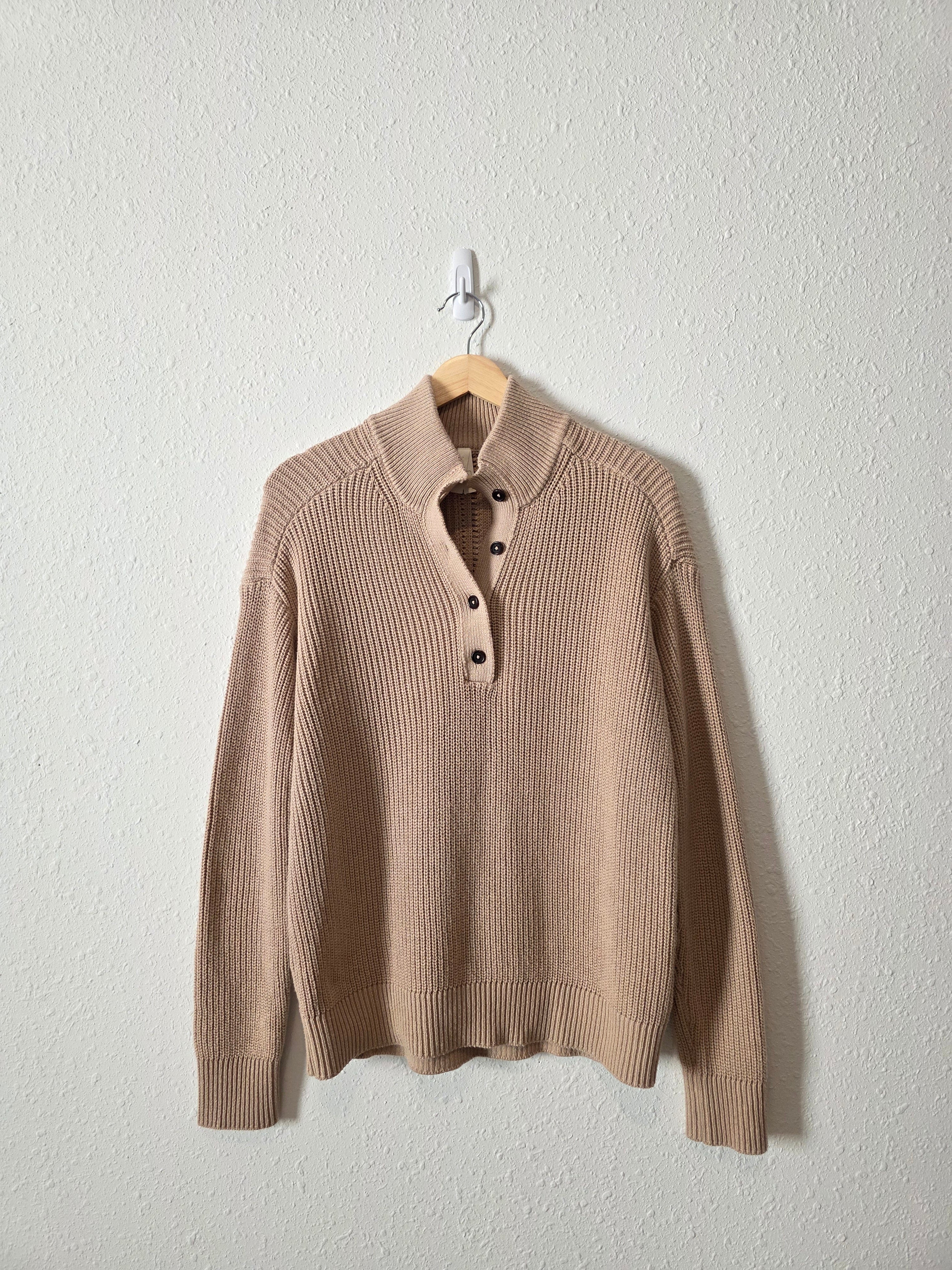 Pact Organic Cotton Henley Sweater (L)