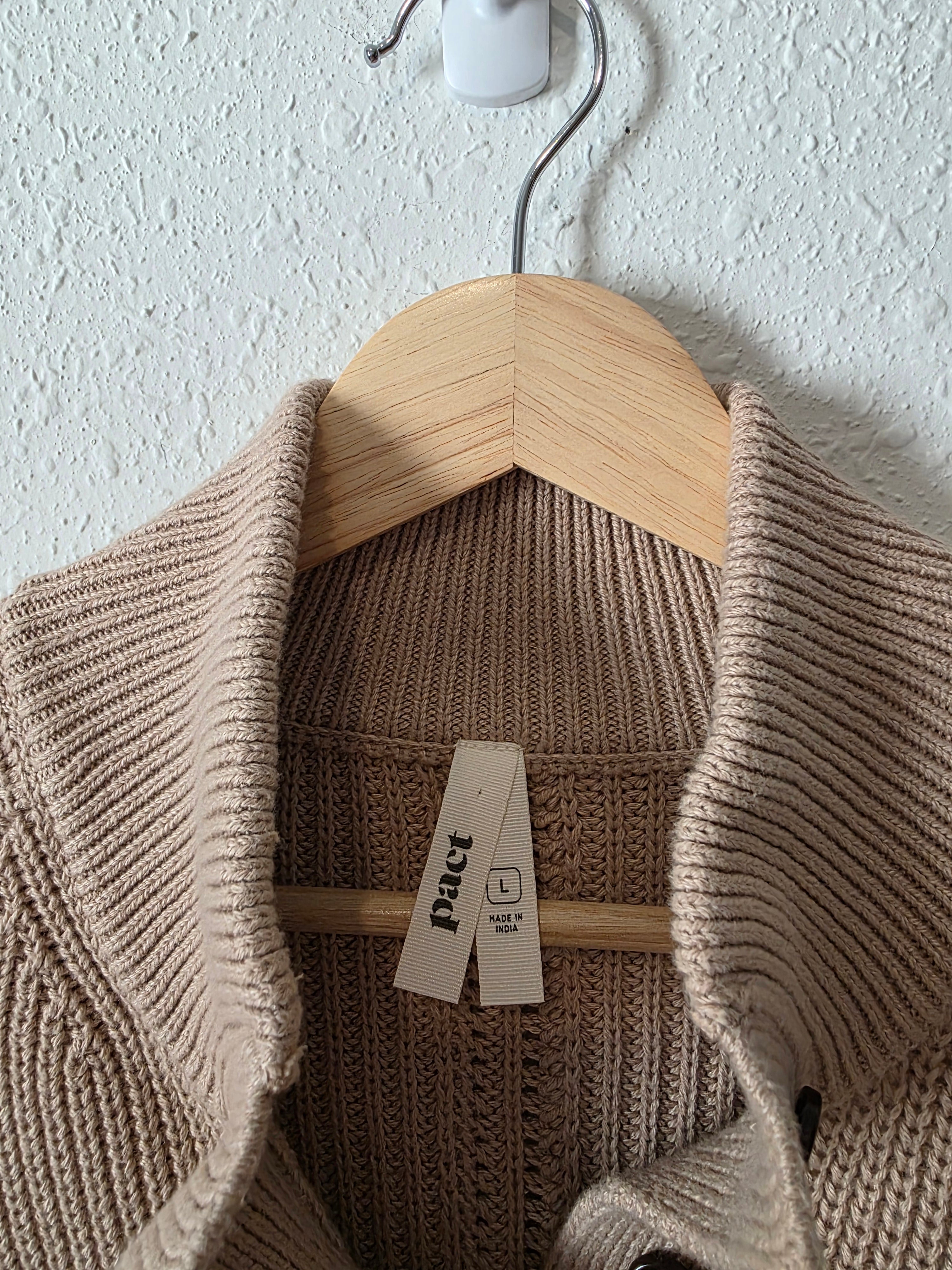Pact Organic Cotton Henley Sweater (L)
