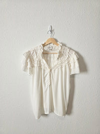 Maeve Ruffle Short Sleeve Blouse (S)