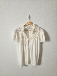 Maeve Ruffle Short Sleeve Blouse (S)