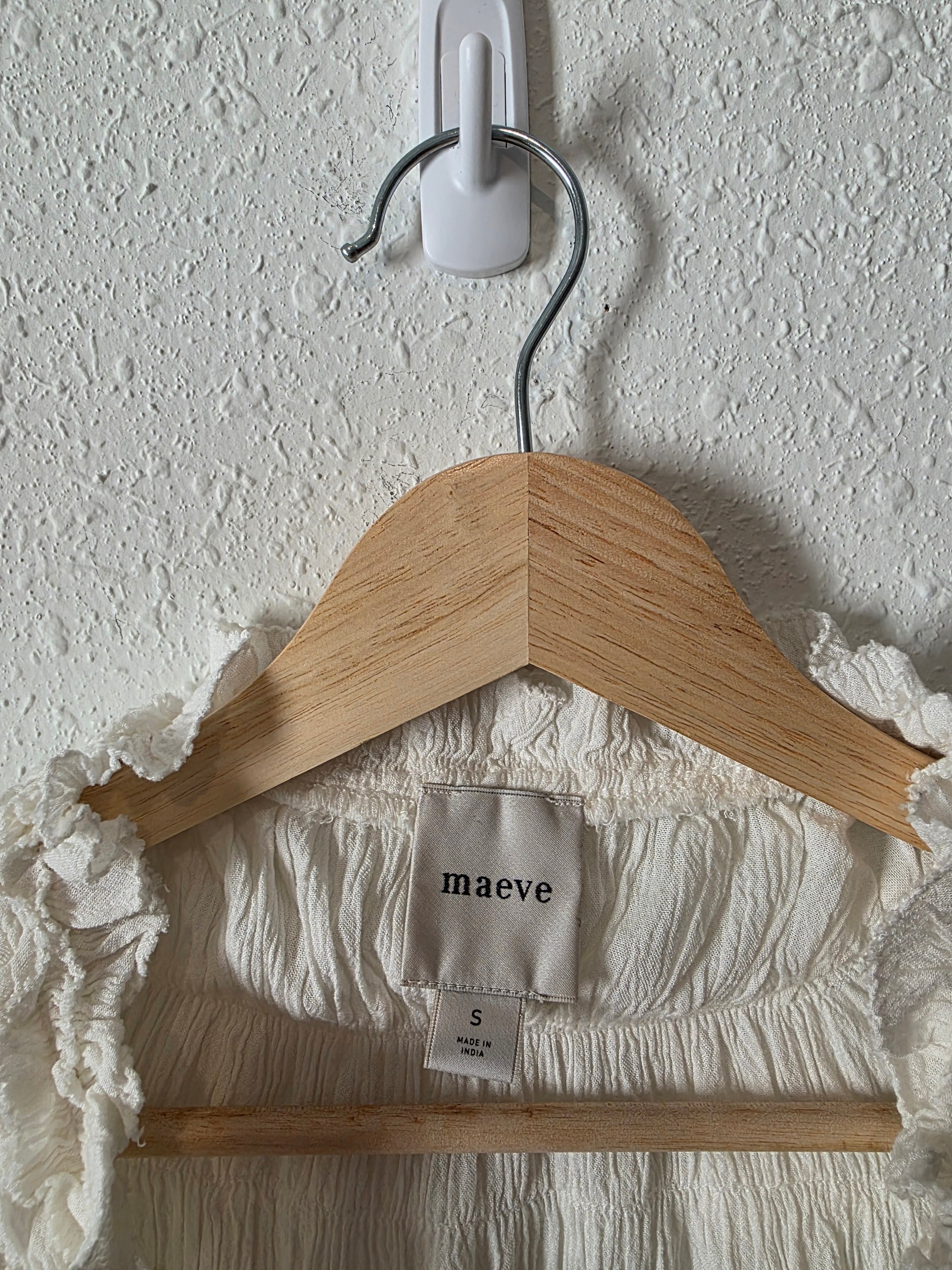 Maeve Ruffle Short Sleeve Blouse (S)