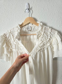 Maeve Ruffle Short Sleeve Blouse (S)