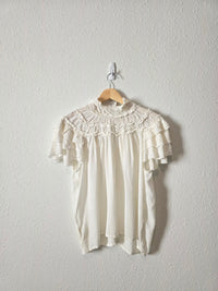 Maeve Ruffle Short Sleeve Blouse (S)