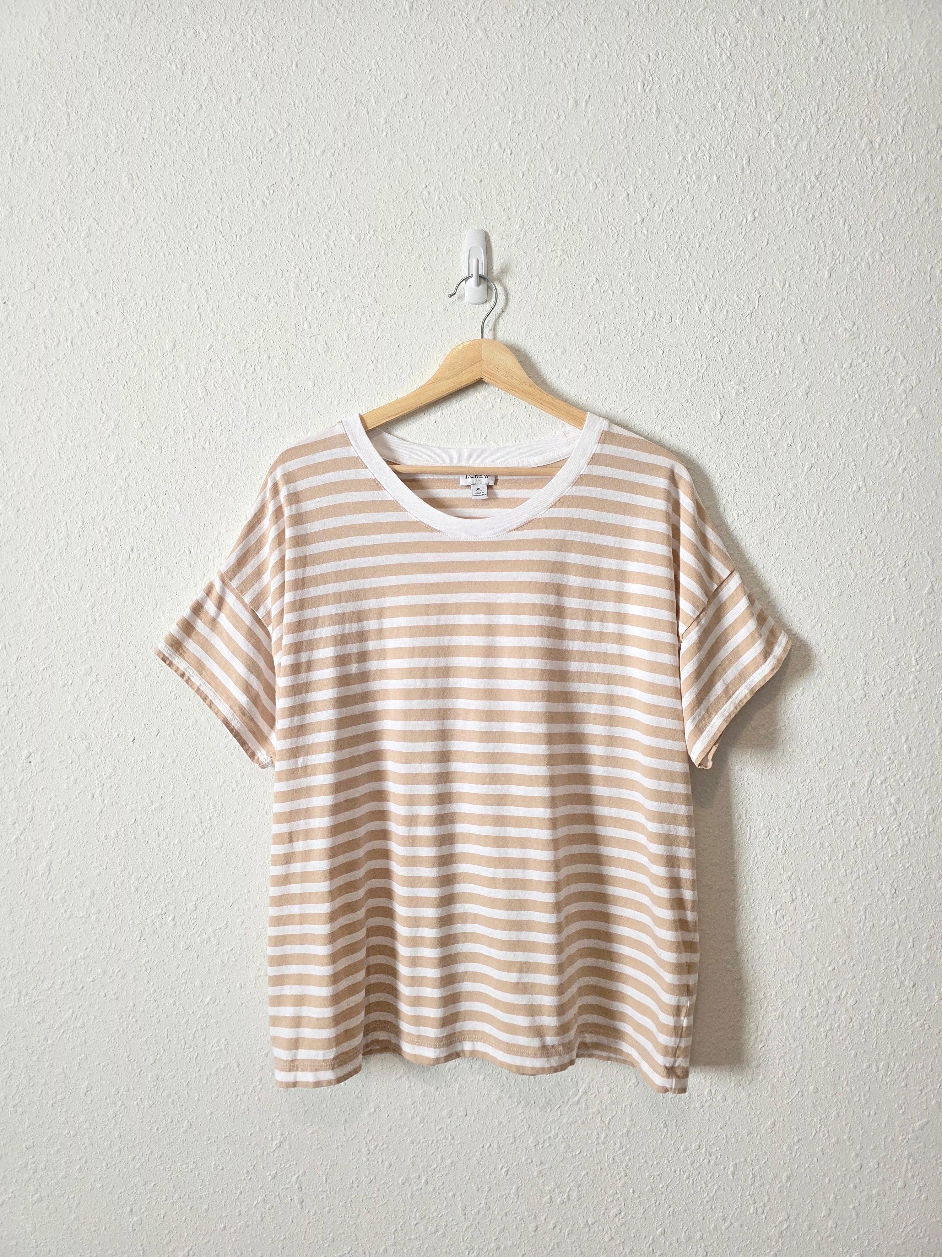 J.Crew Striped Cotton Tee (XL)