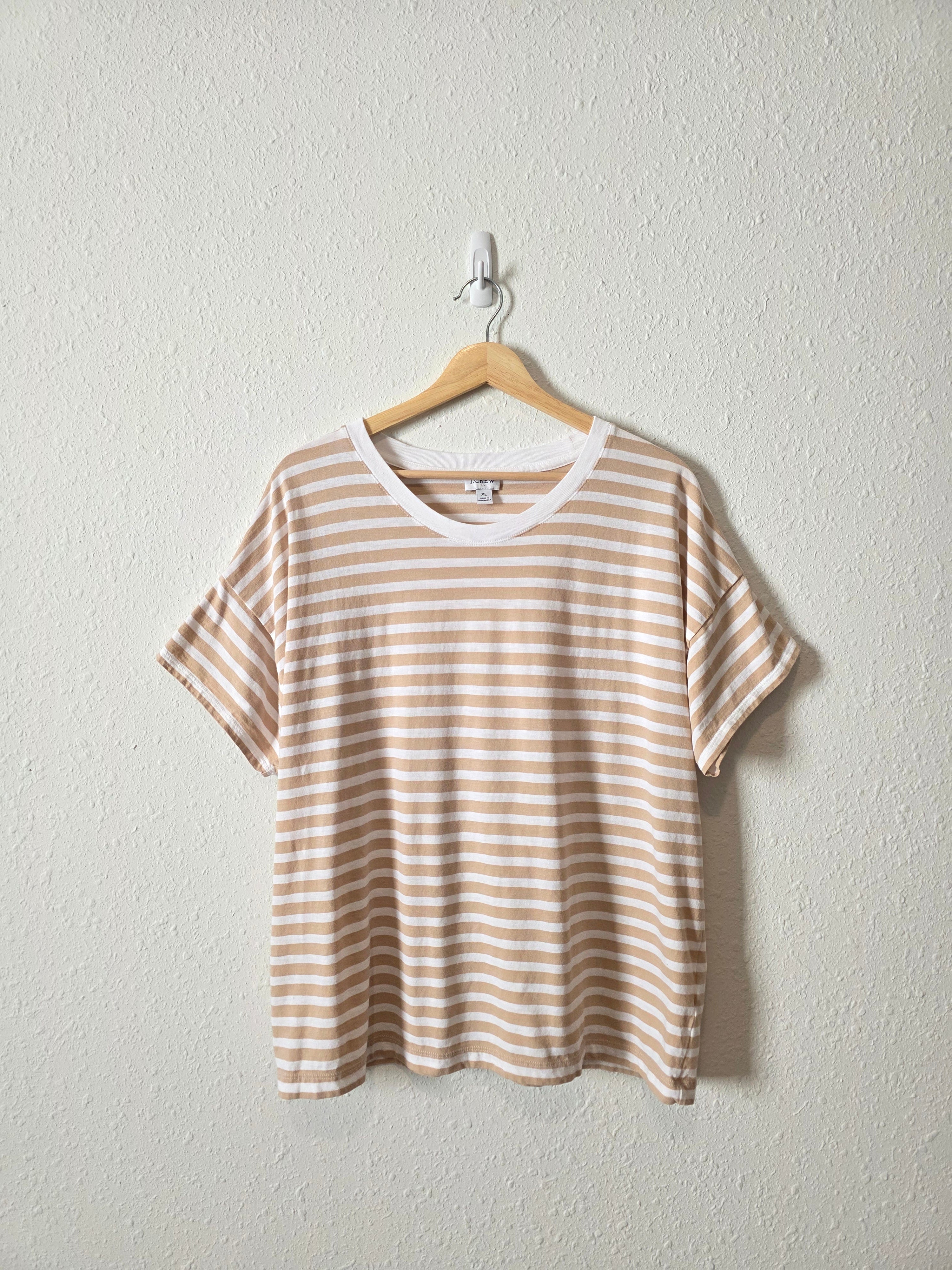 J.Crew Striped Cotton Tee (XL)