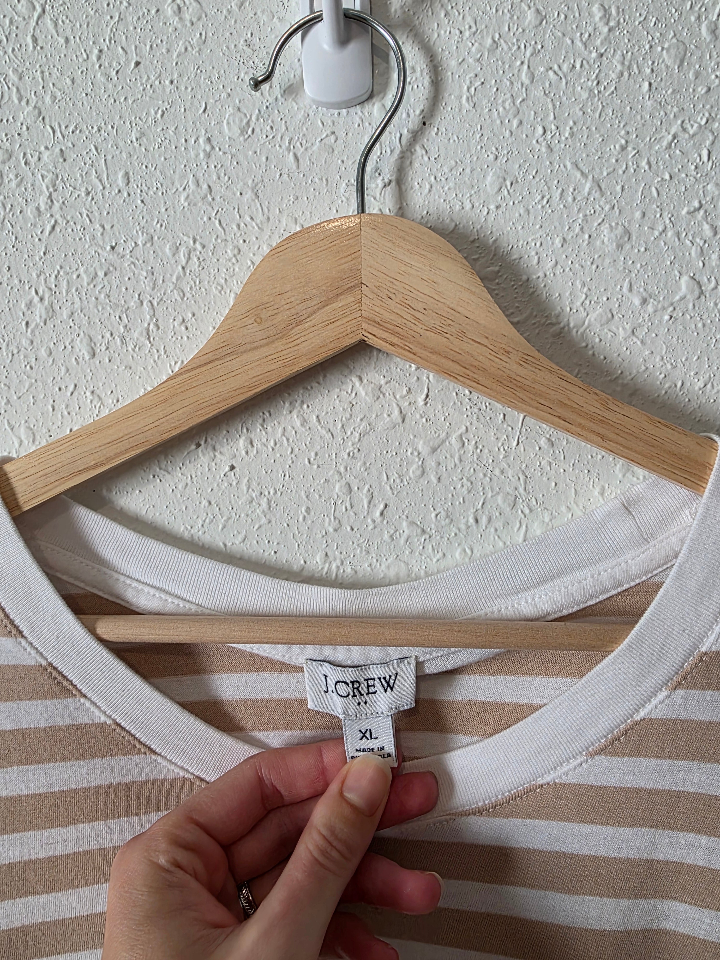 J.Crew Striped Cotton Tee (XL)