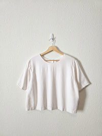 Abercrombie Button Back Linen Blend Top (L)