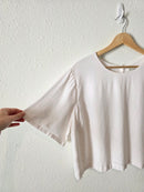 Abercrombie Button Back Linen Blend Top (L)