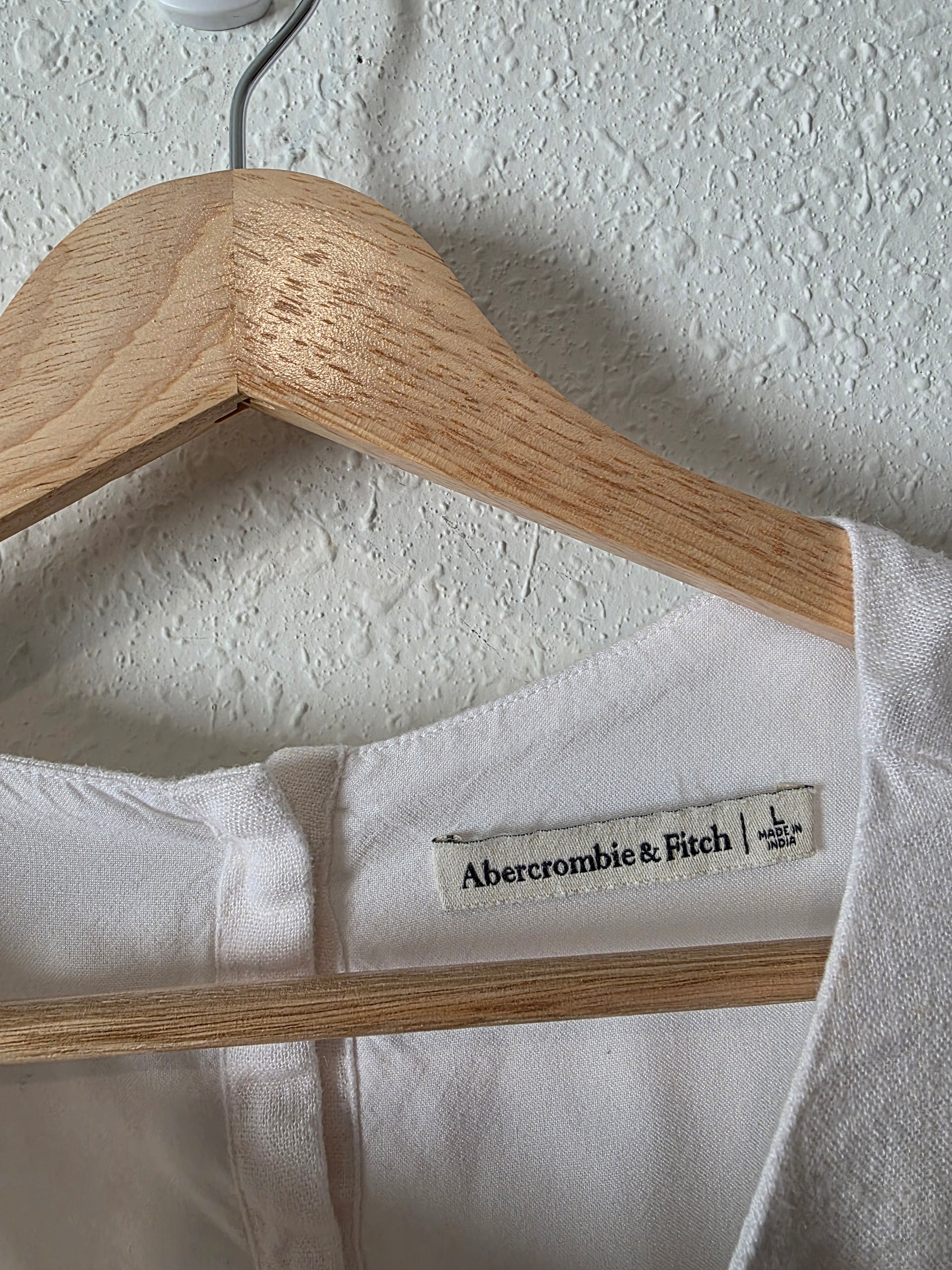 Abercrombie Button Back Linen Blend Top (L)
