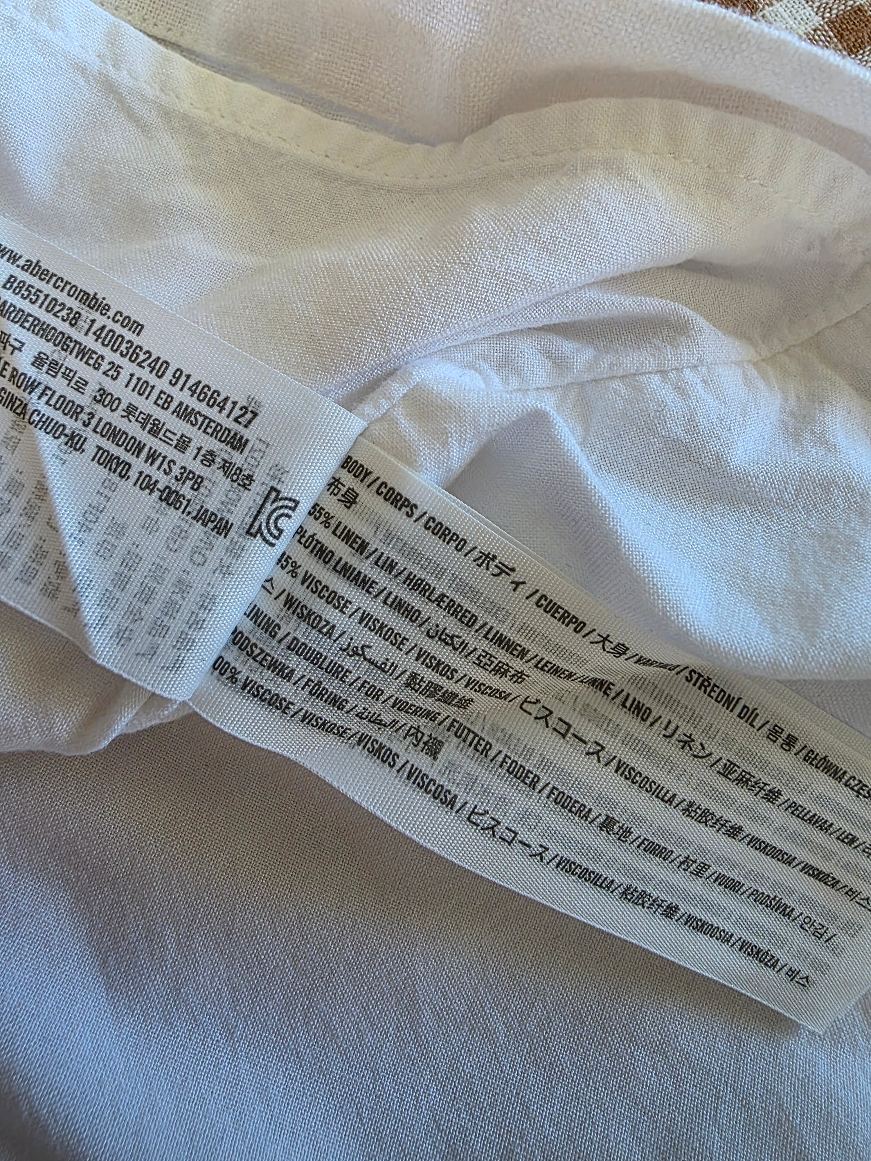 Abercrombie Button Back Linen Blend Top (L)