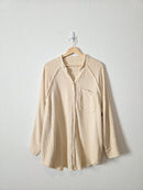 Aerie Oat Cotton Gauze Button Up (L)