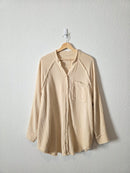 Aerie Oat Cotton Gauze Button Up (L)