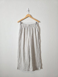 Striped Linen Wide Leg Pants (M)