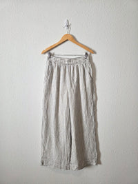 Striped Linen Wide Leg Pants (M)