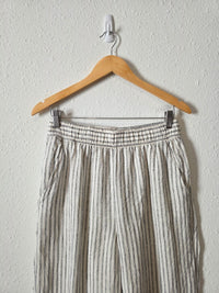 Striped Linen Wide Leg Pants (M)