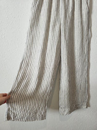 Striped Linen Wide Leg Pants (M)