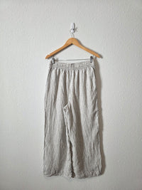 Striped Linen Wide Leg Pants (M)