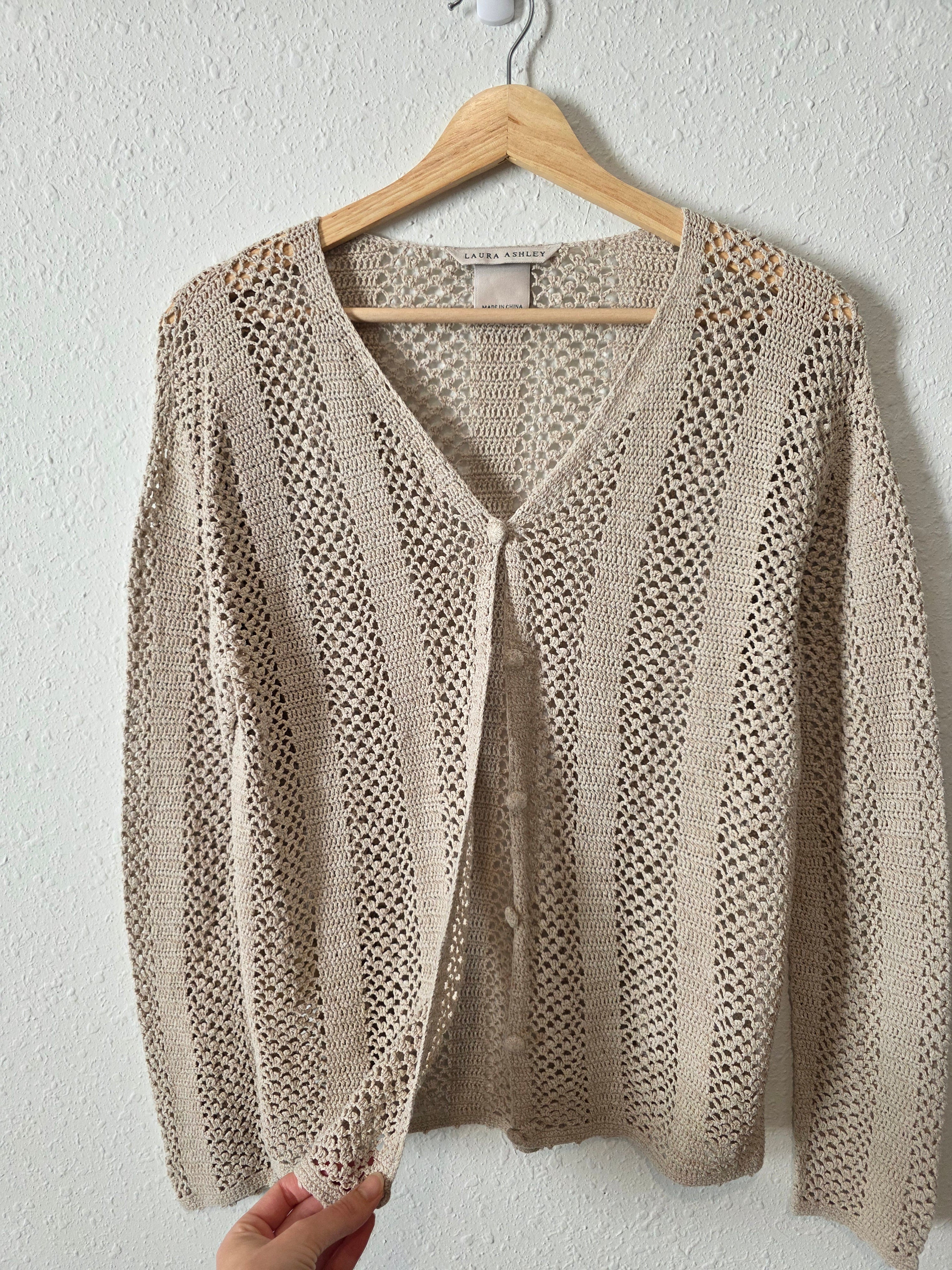 Vintage Crochet Knit Sweater (M)