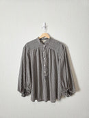 Gingham Puff Sleeve Top (L)