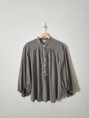 Gingham Puff Sleeve Top (L)