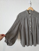 Gingham Puff Sleeve Top (L)