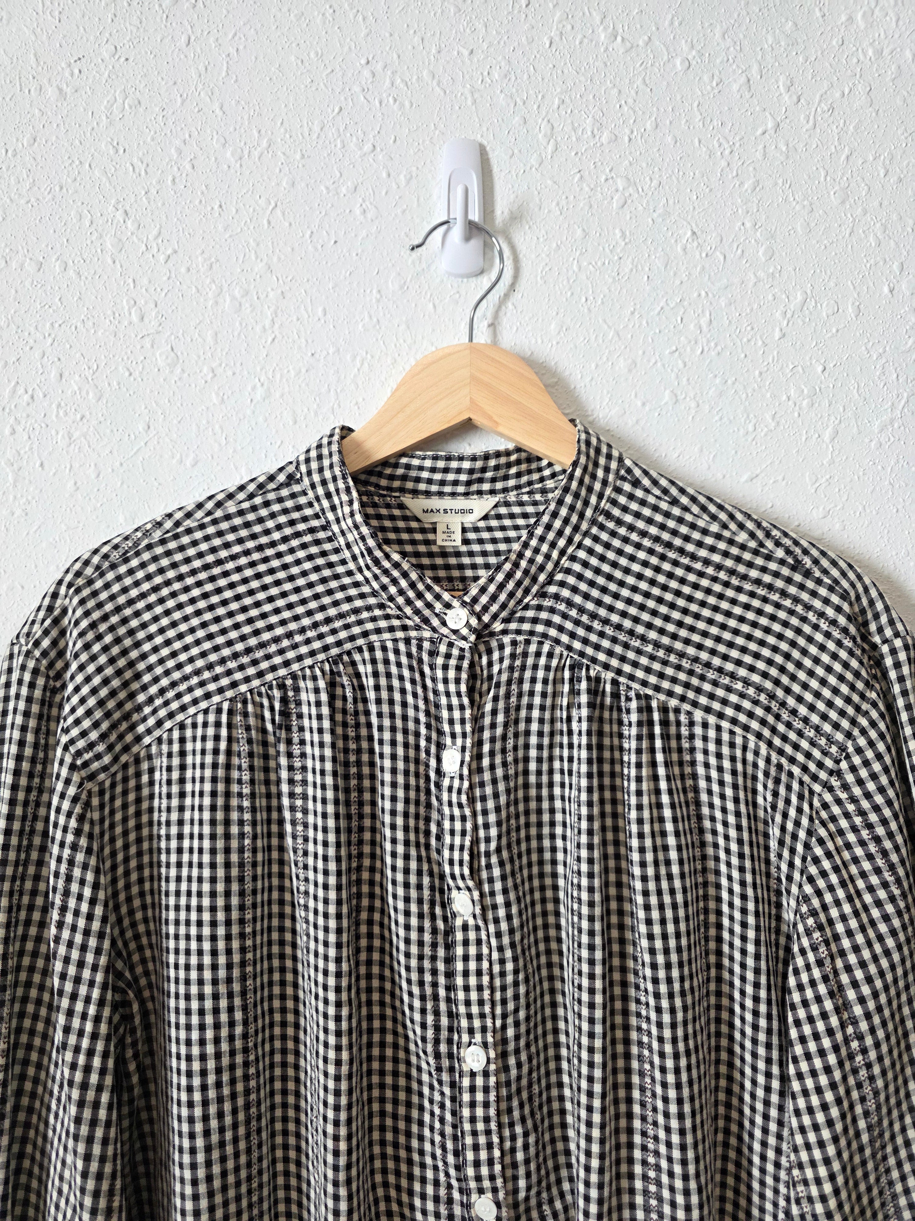 Gingham Puff Sleeve Top (L)