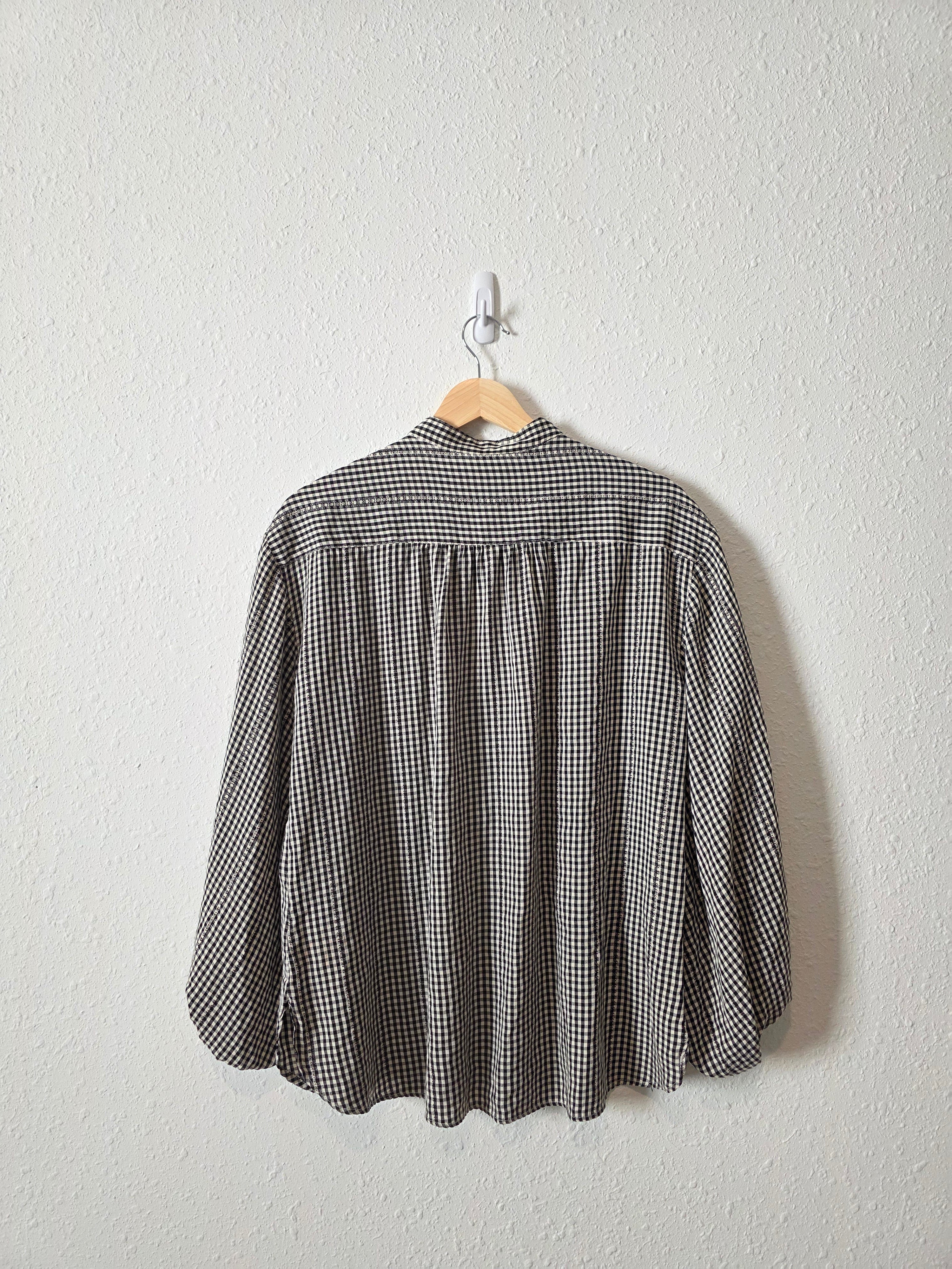Gingham Puff Sleeve Top (L)