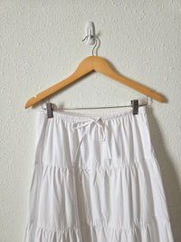 Zara White Tiered Maxi Skirt (XS)