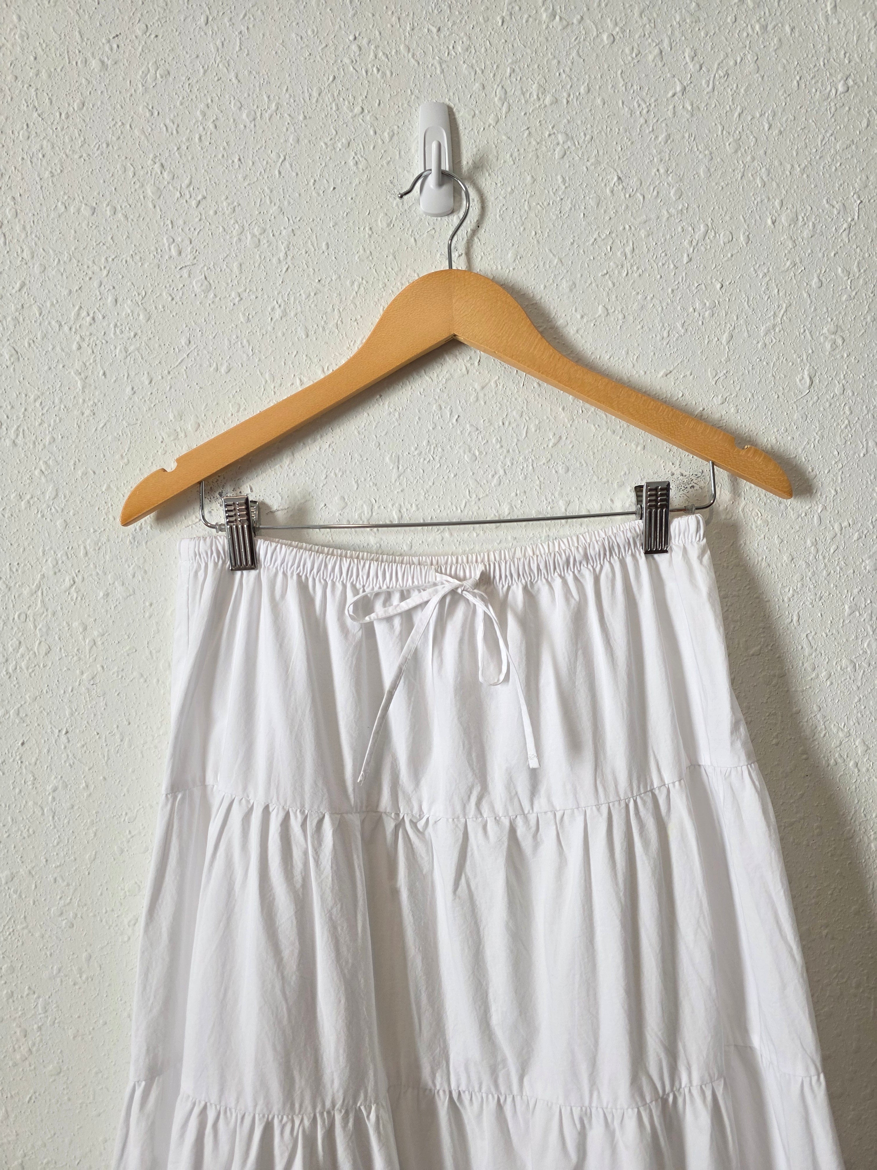 Zara White Tiered Maxi Skirt (XS)