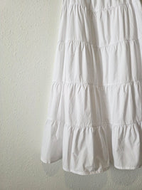 Zara White Tiered Maxi Skirt (XS)