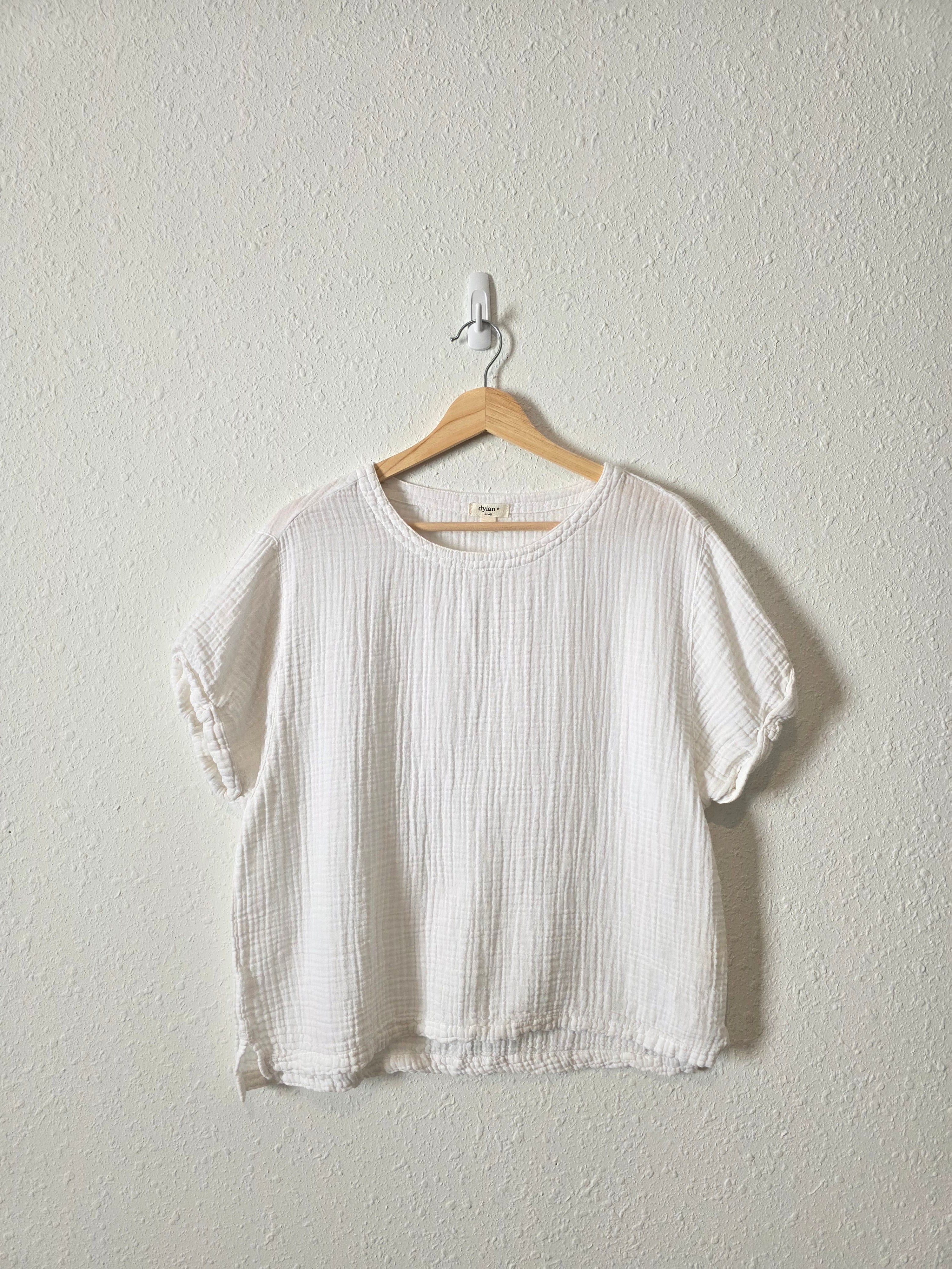 Dylan Cotton Gauze Boxy Tee (S)