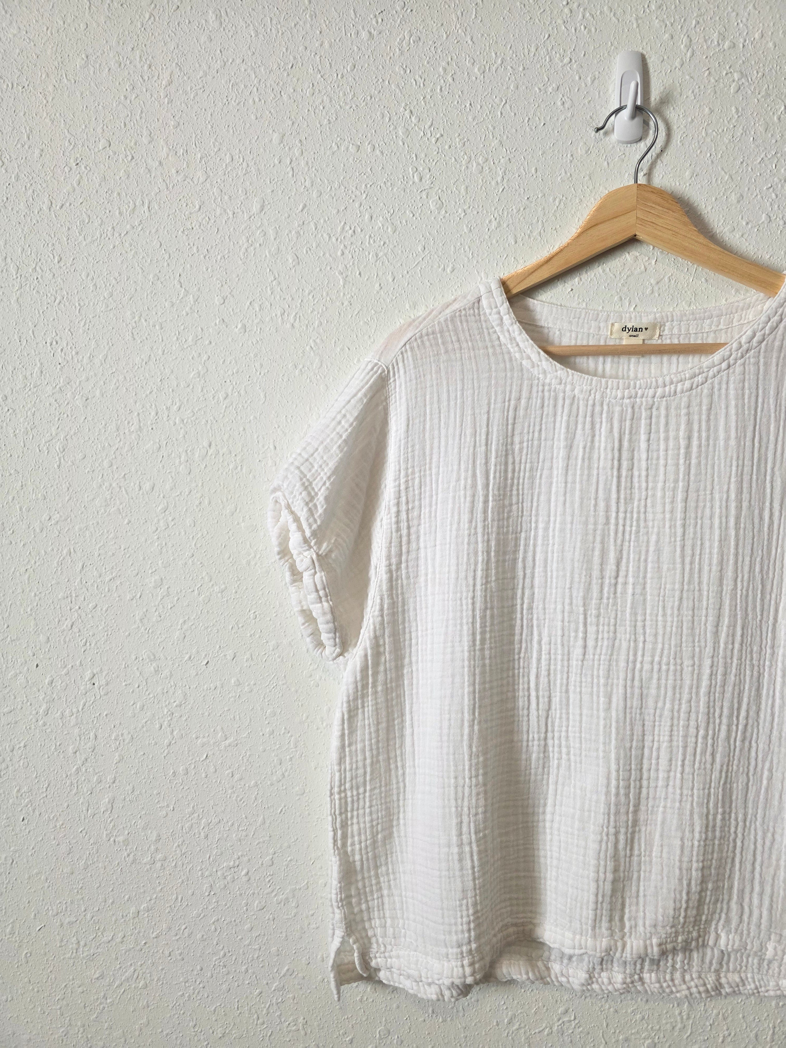 Dylan Cotton Gauze Boxy Tee (S)