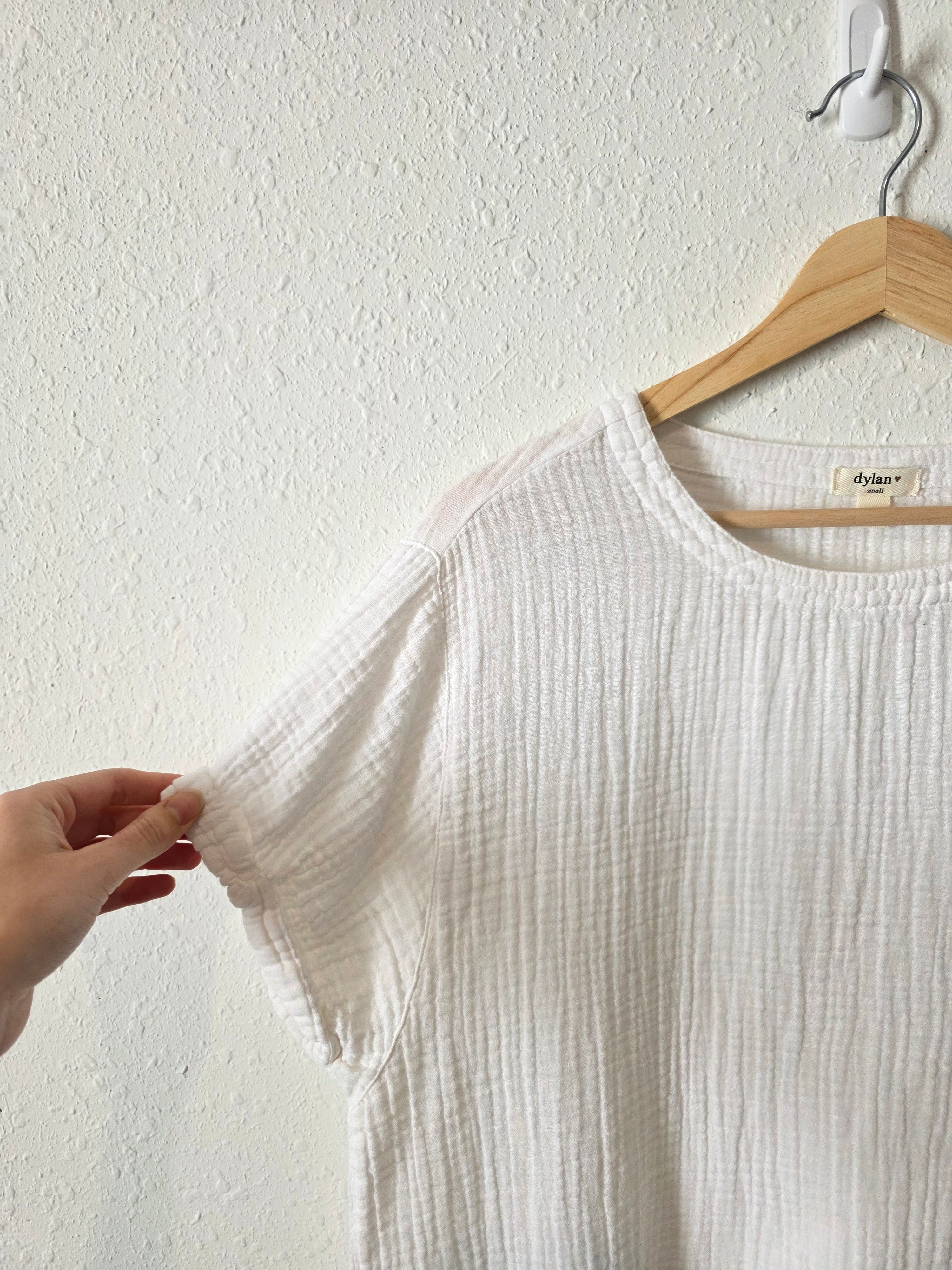 Dylan Cotton Gauze Boxy Tee (S)
