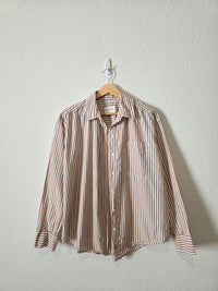 Brown Striped Button Up (XS)