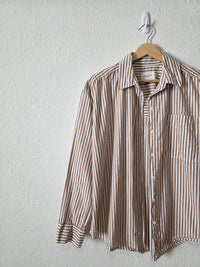 Brown Striped Button Up (XS)