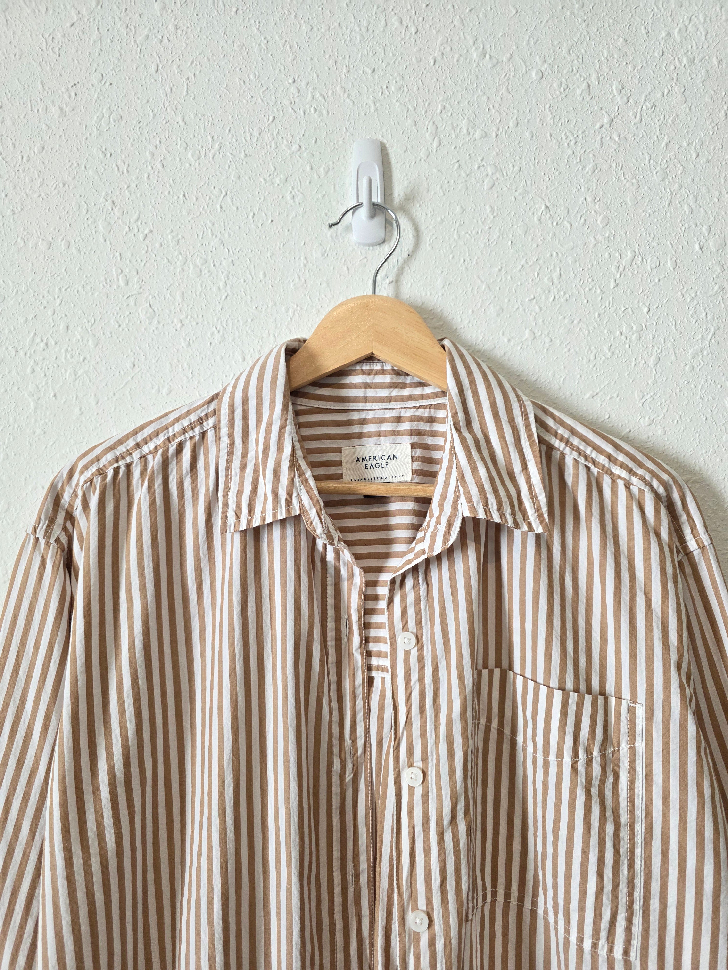 Brown Striped Button Up (XS)