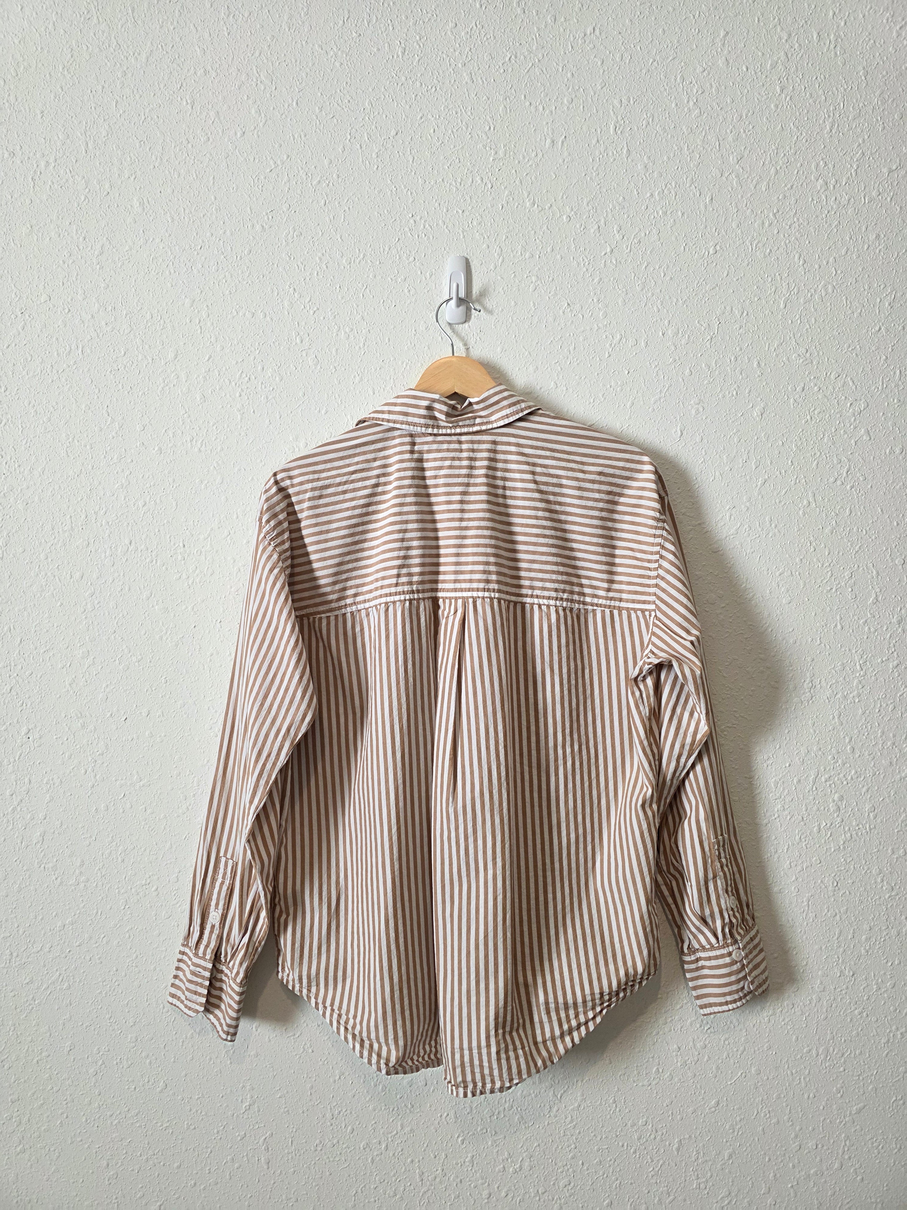 Brown Striped Button Up (XS)