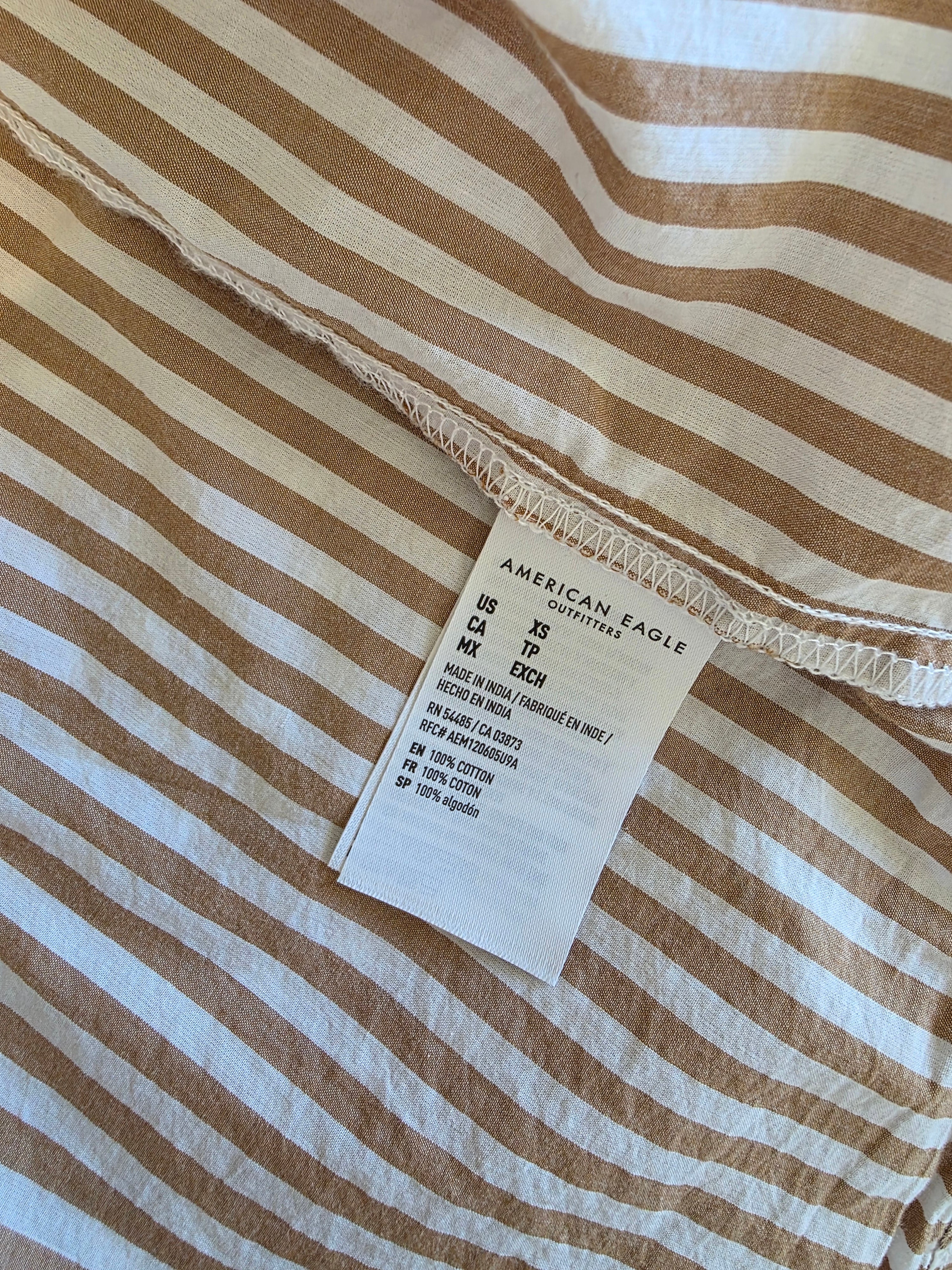 Brown Striped Button Up (XS)
