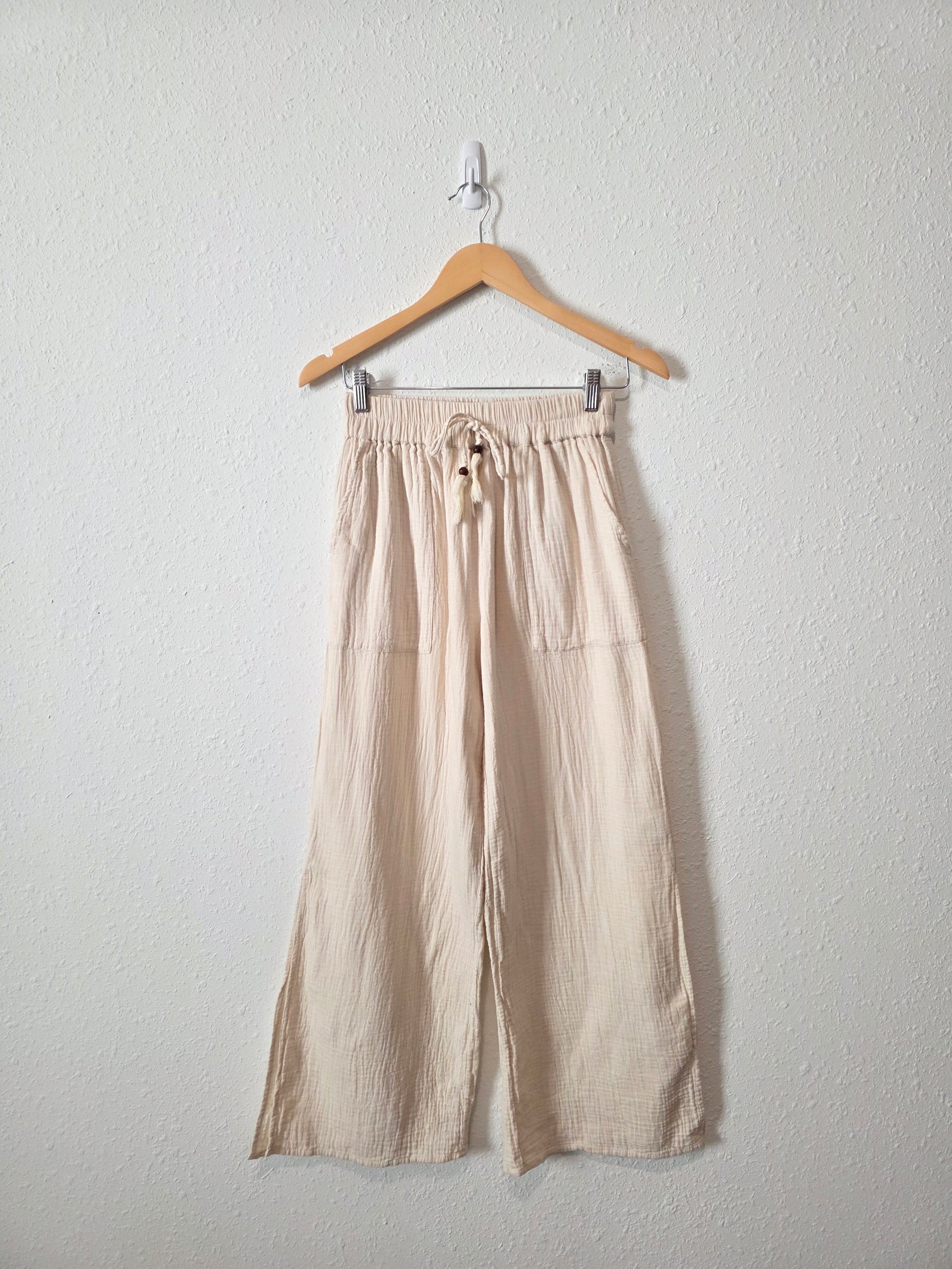 Cotton Gauze Wide Leg Pants (S)