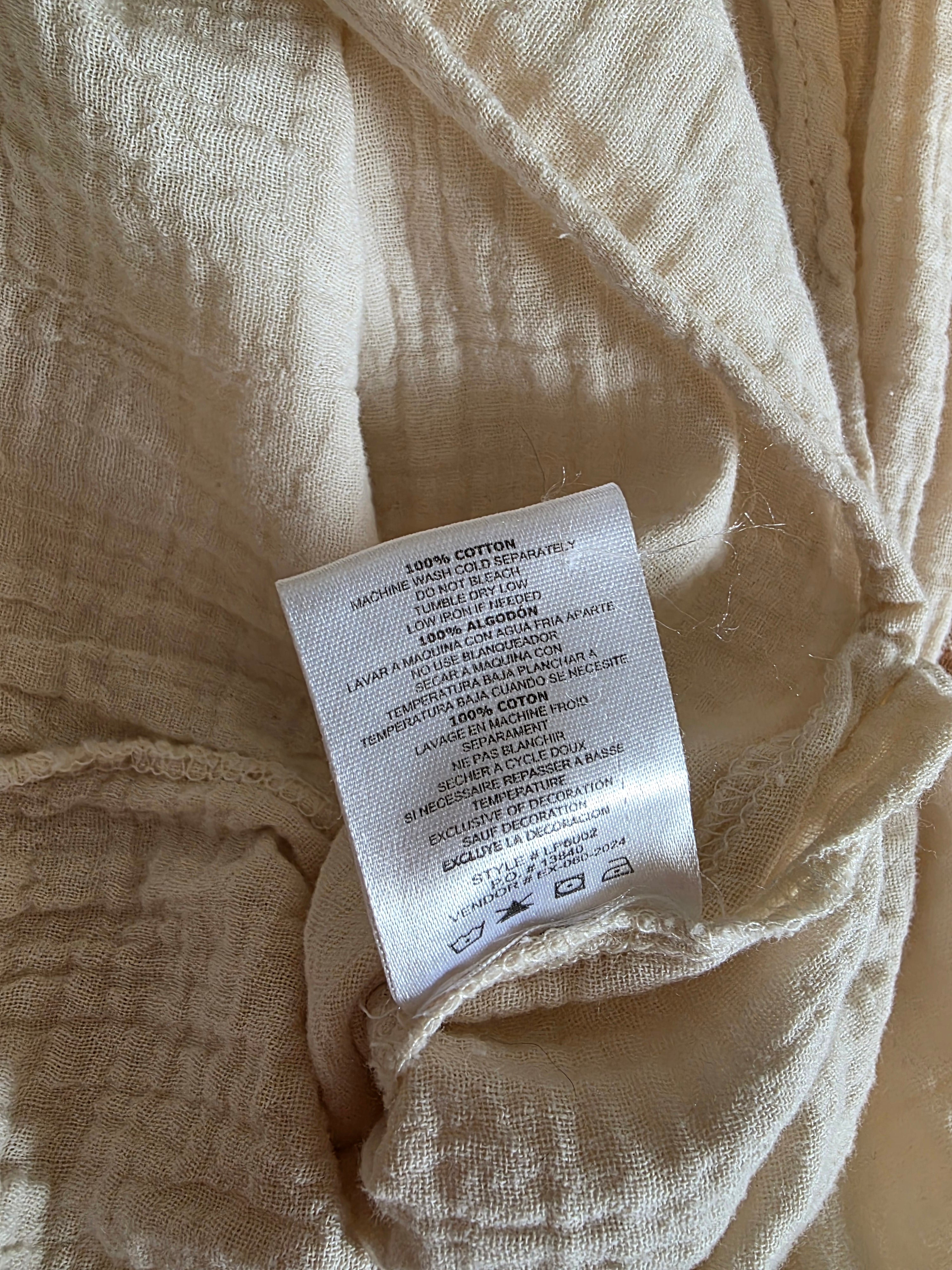 Cotton Gauze Wide Leg Pants (S)