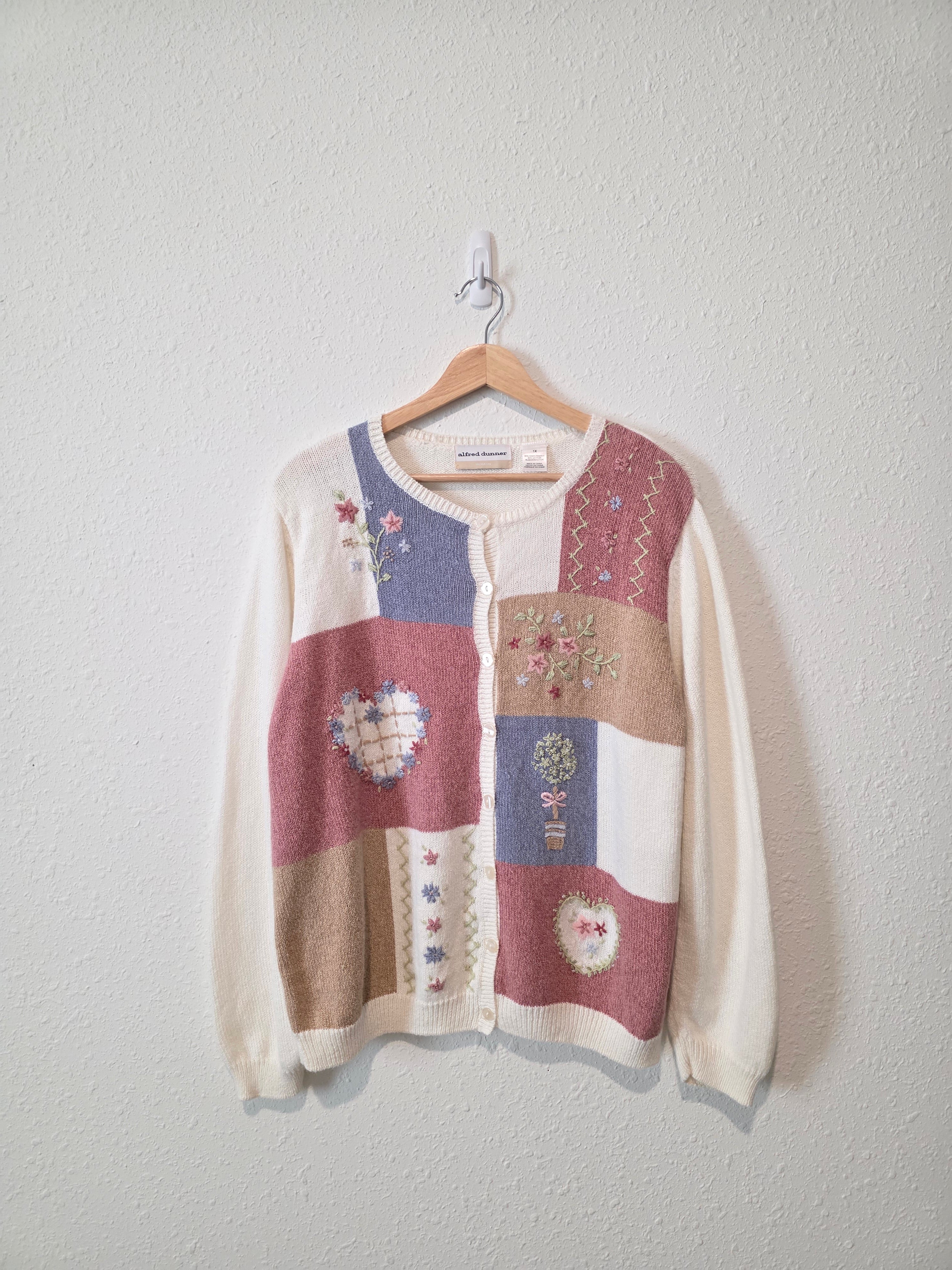 Vintage Embroidered Cardigan Sweater (1X)