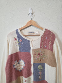 Vintage Embroidered Cardigan Sweater (1X)