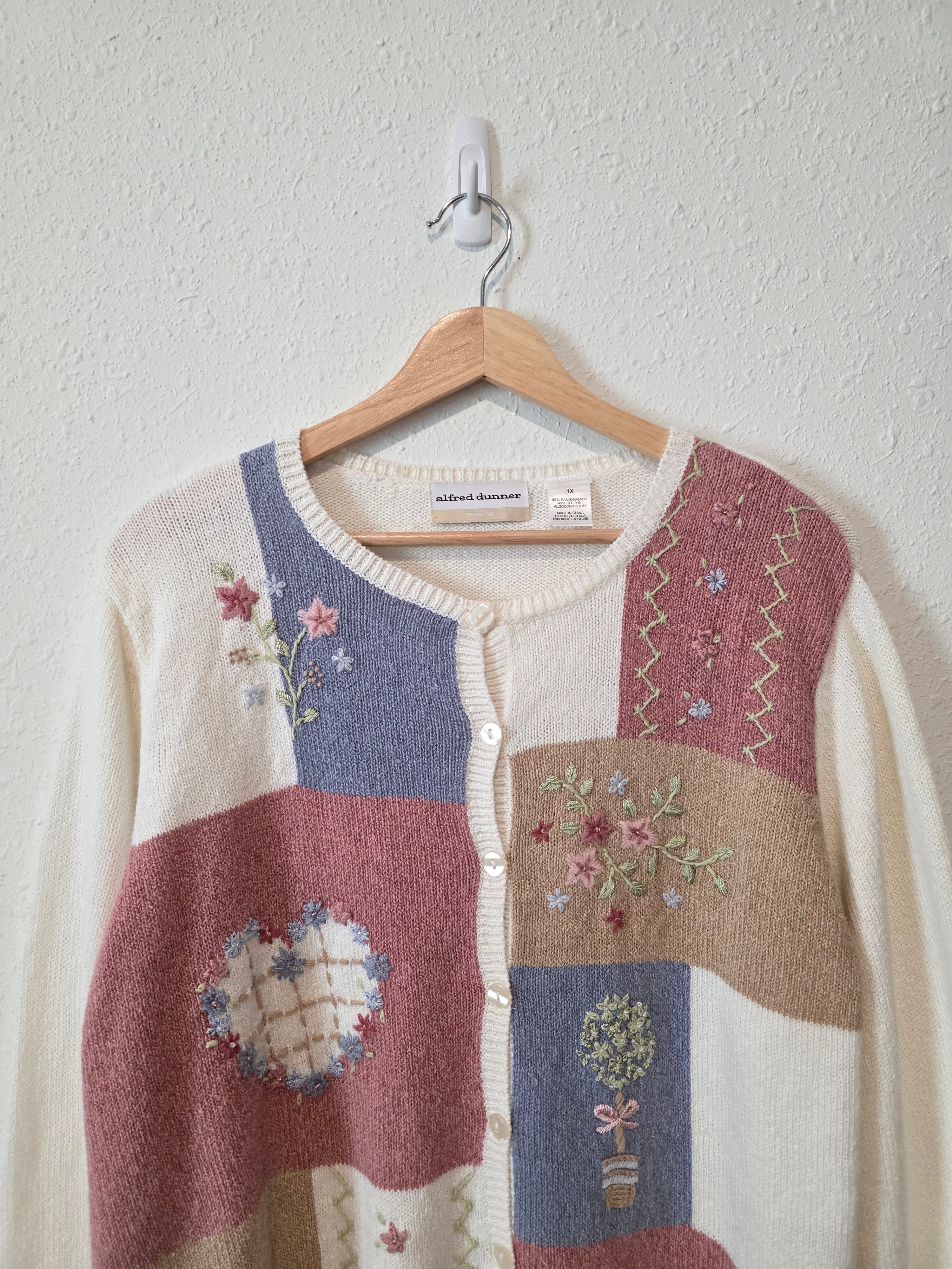 Vintage Embroidered Cardigan Sweater (1X)