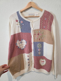 Vintage Embroidered Cardigan Sweater (1X)
